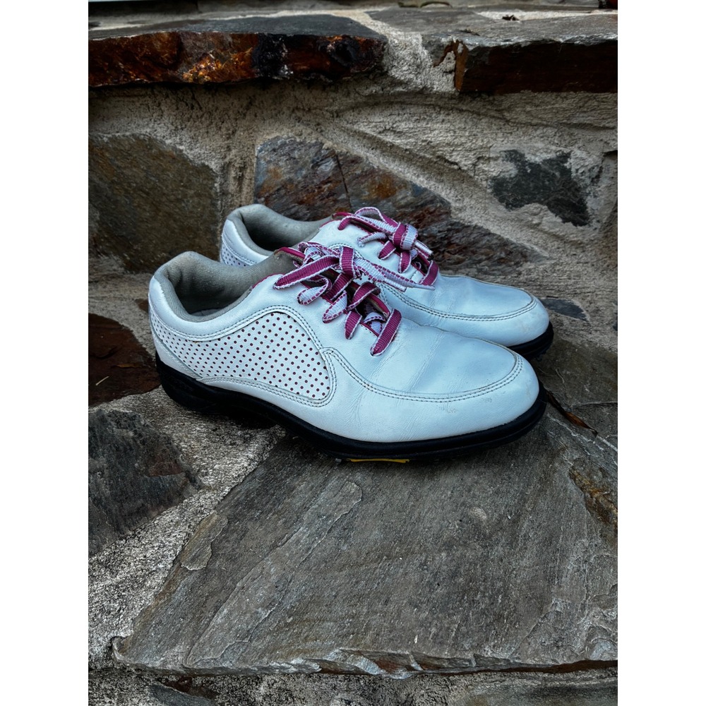 FootJoy eComfort Womens White Pink Leather Golf Shoes 98629 Size 6.5 M